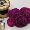 Large vintage inspired felted flowers brooch in shades of pinky purples