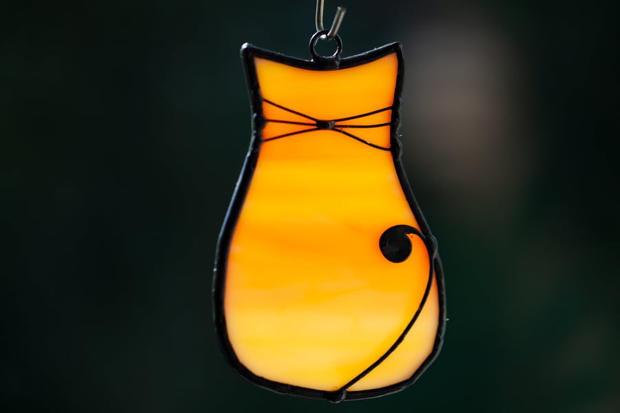 Stained Glass Cat Suncatcher