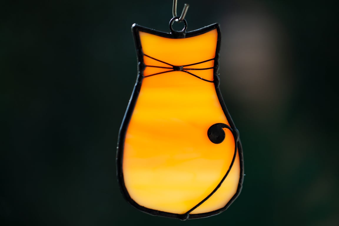 Stained Glass Cat Suncatcher