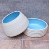 Pair of small custom water and food bowls wheelthrown stoneware pottery 
