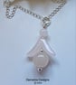 Rose Quartz Angel-Fairy Pendant  925 Sterling Silver Plated with chain - Image 2