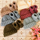 Cosy Baby Hat & Booties set 0-3 months