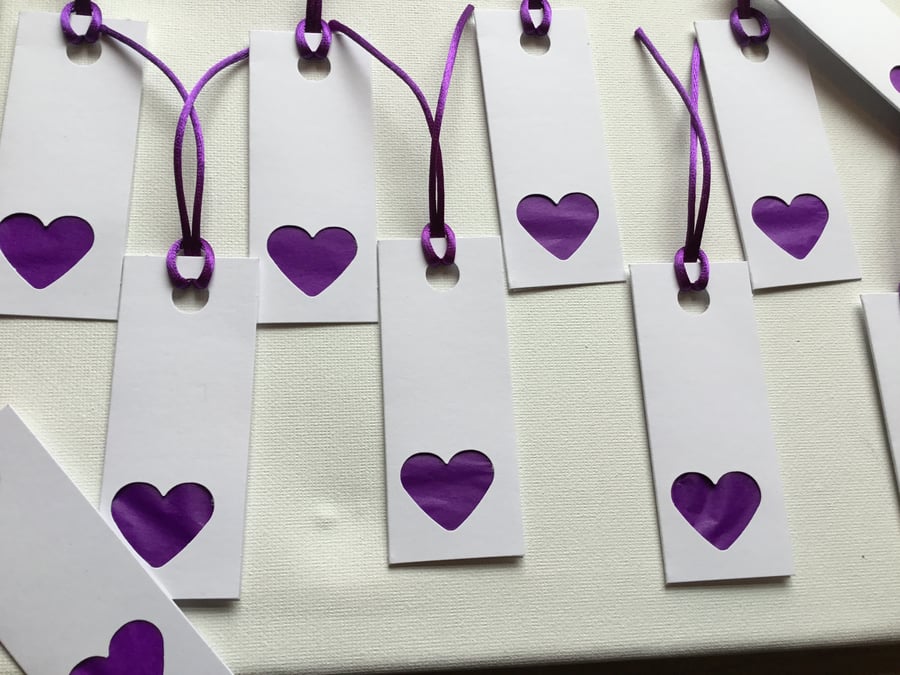 Reduced to clear. Handmade gift tags. Pack of 10 Heart gift tags.CC432
