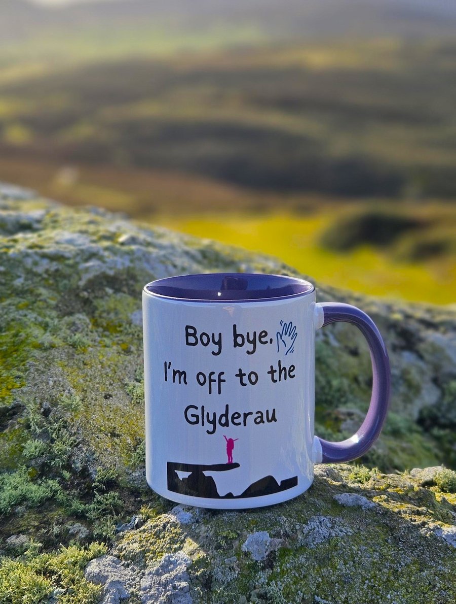 "Boy Bye, I’m off to the Glyderau Mug – Funny Welsh Mountain Mug for Hikers