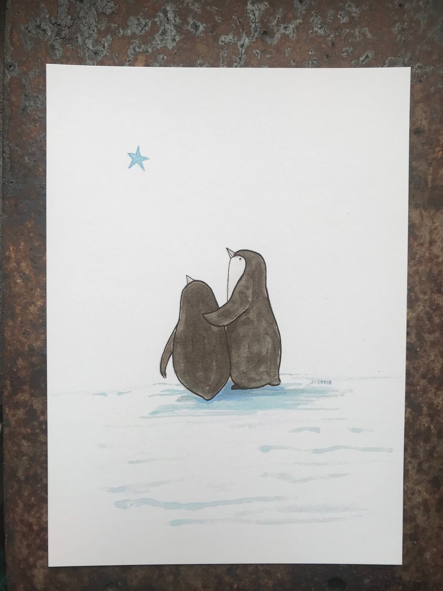 Penguins 7 x 5 print by Jo Roper 