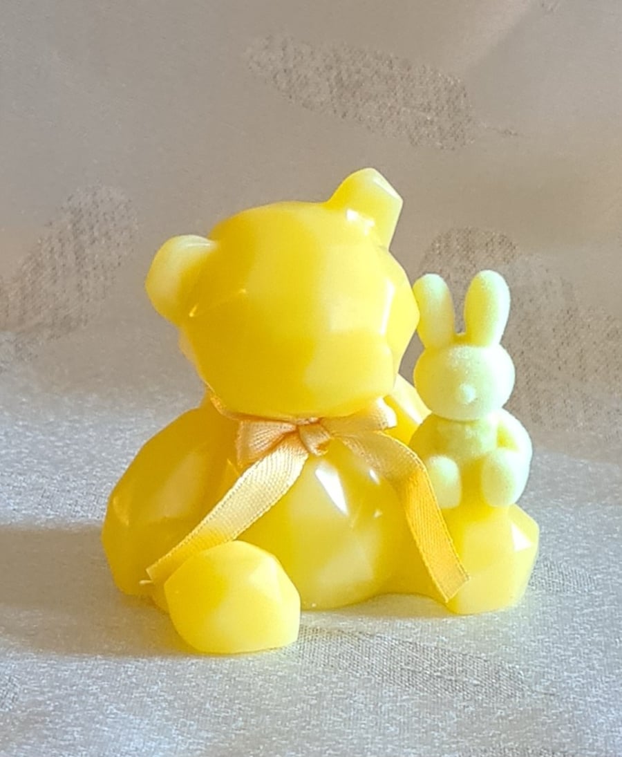 Pale Yellow Bear and Bunny Keepsake Ornament 