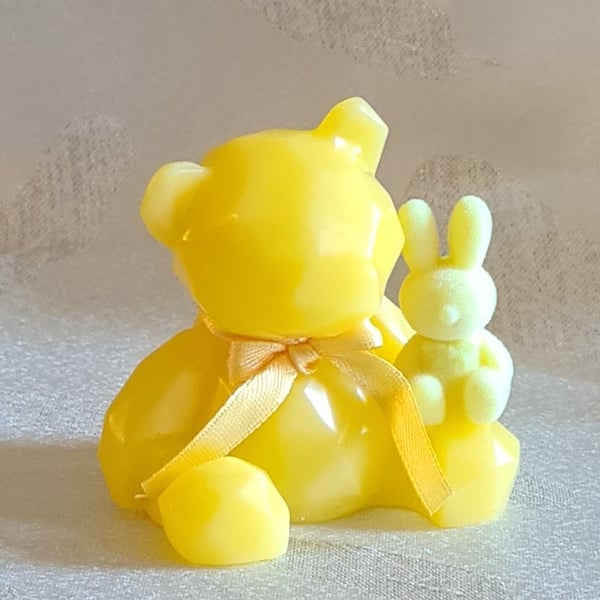 Pale Yellow Bear and Bunny Keepsake Ornament 