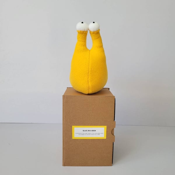 SLUG IN A BOX - Hug Gift for a far away friend - Yellow 