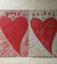 Cariad original linocut card  - Image 3