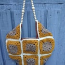 Handmade Granny Square Crochet shoulder bag