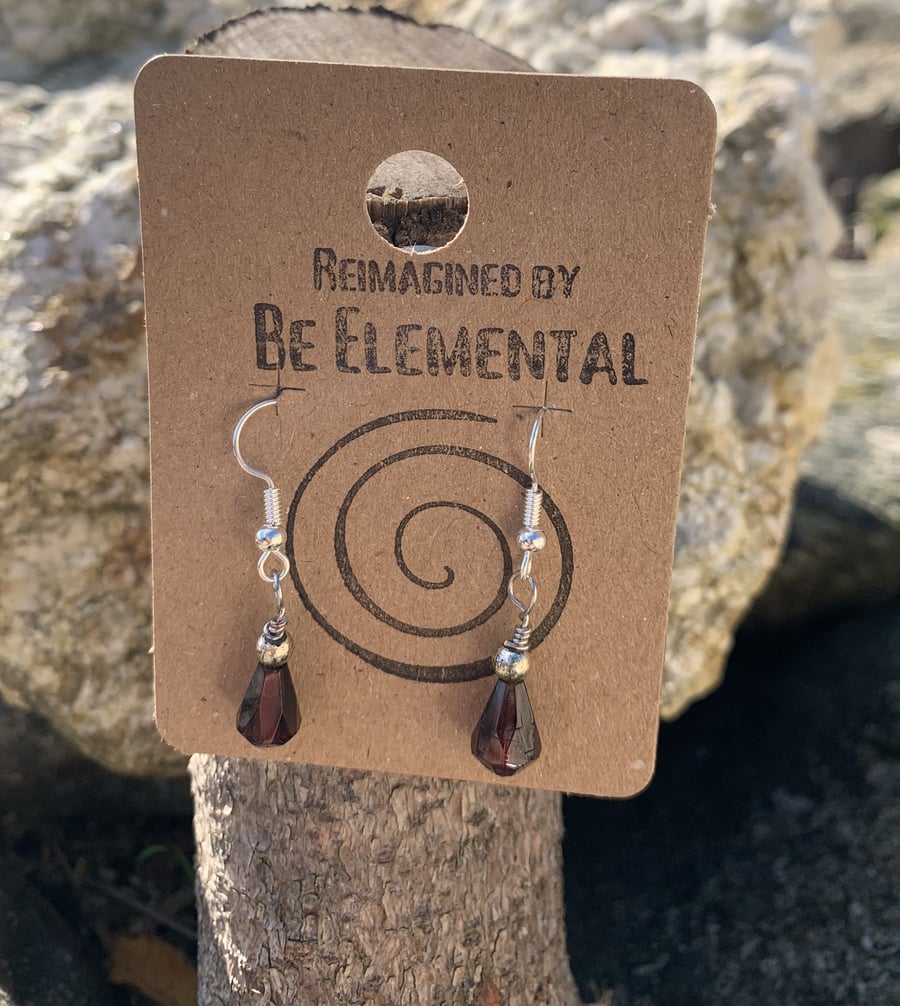 Dainty magenta glass drop beads