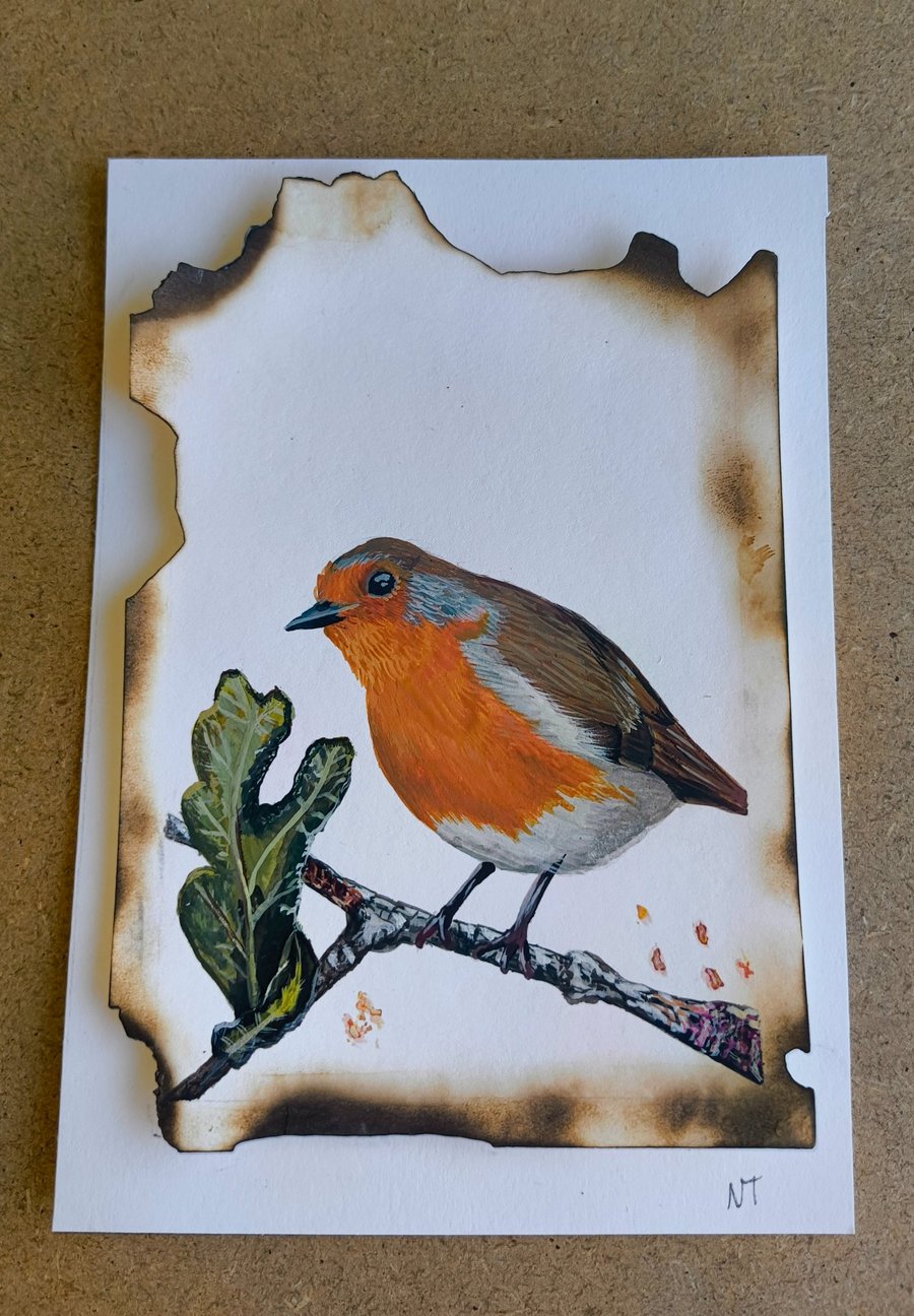 'Aqua Damnatis' Robin Painting 
