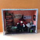 Witch Book Nook, Handmade Miniature Witch Room, Book Lover Decoration 