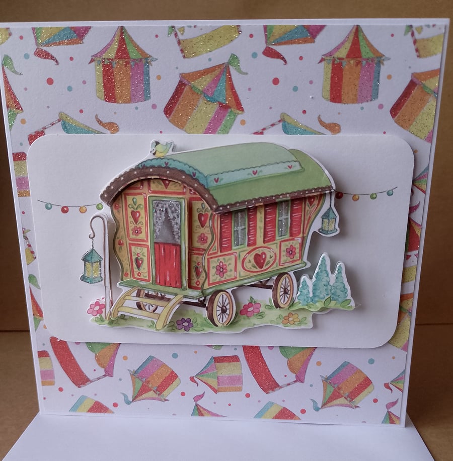 Fun Fair Caravan 3D Card 