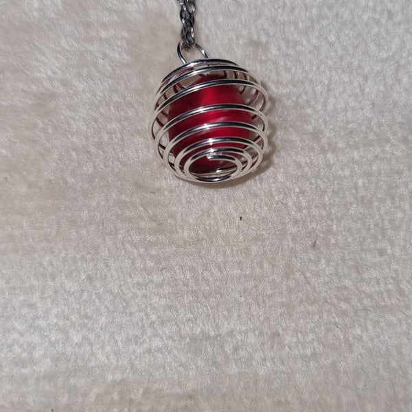 Rare Red seaglass pendant