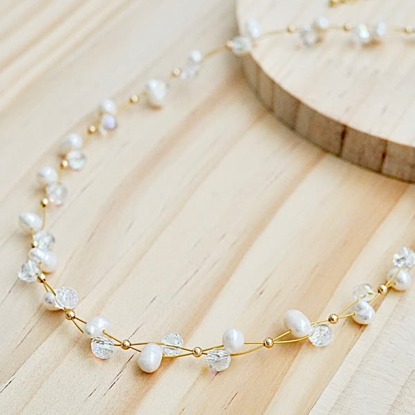 Freshwater Pearl and Crystal Choker