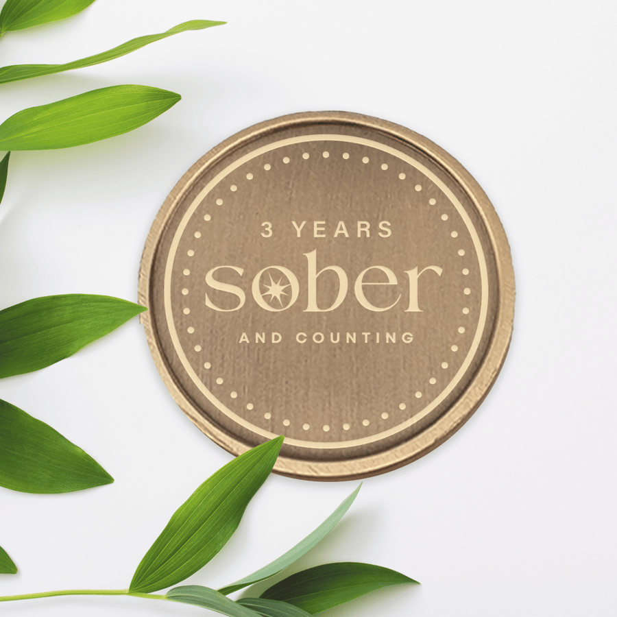 Sober & Counting - Nouveau Sobriety Coin: Custom Sobriety Token, Sober Milestone