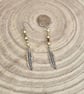 Sterling silver feather earrings,festival earrings,small gift for her (EAR-0021)