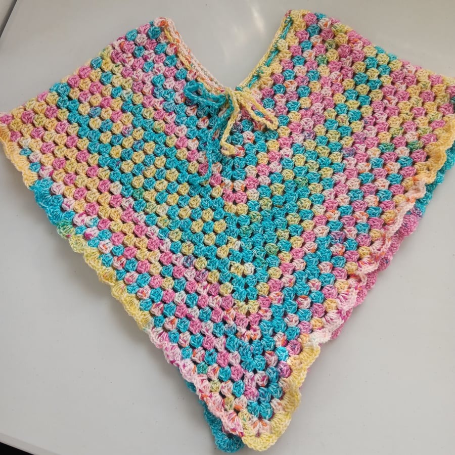 Crochet Child's Poncho (Neapolitan Ice-cream) - adorable outerwear!
