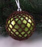 Christmas baubles boxed set of 6 large decorated with crochet lace (A42) - Image 10