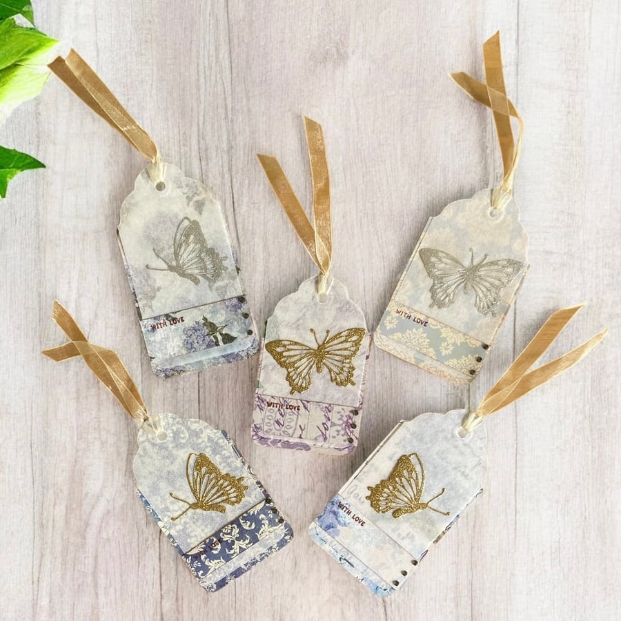 Floral Gift Tags. Set of Five Floral Gift Tags.