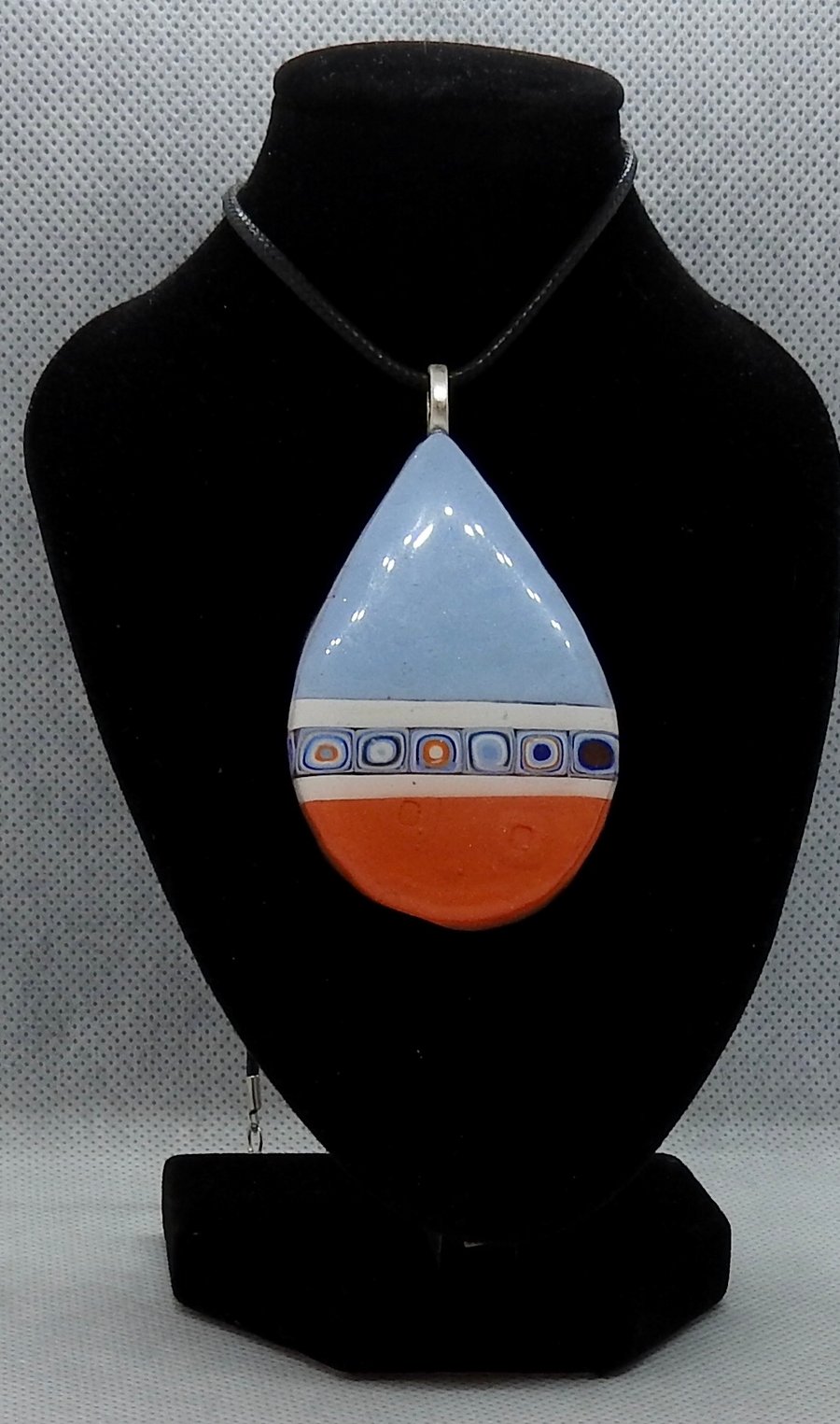 Pastel blue geometric pendant 