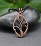 Copper Wire Flower Pendant - Capri Blue - Image 6