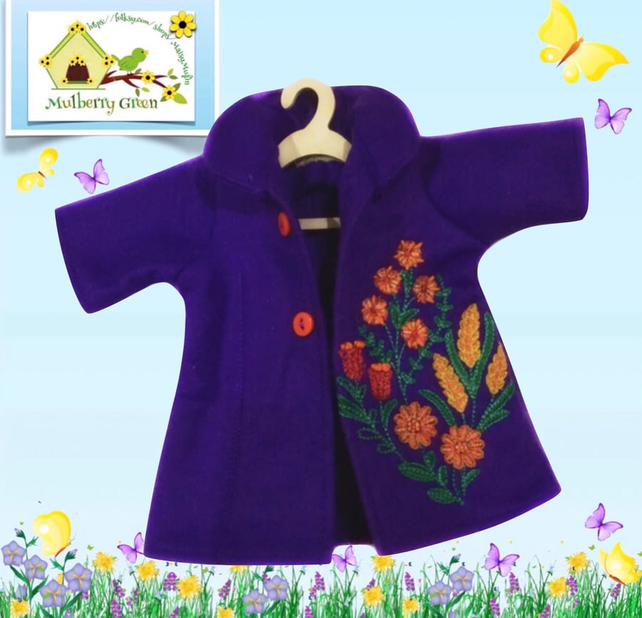 Embroidered Purple Coat