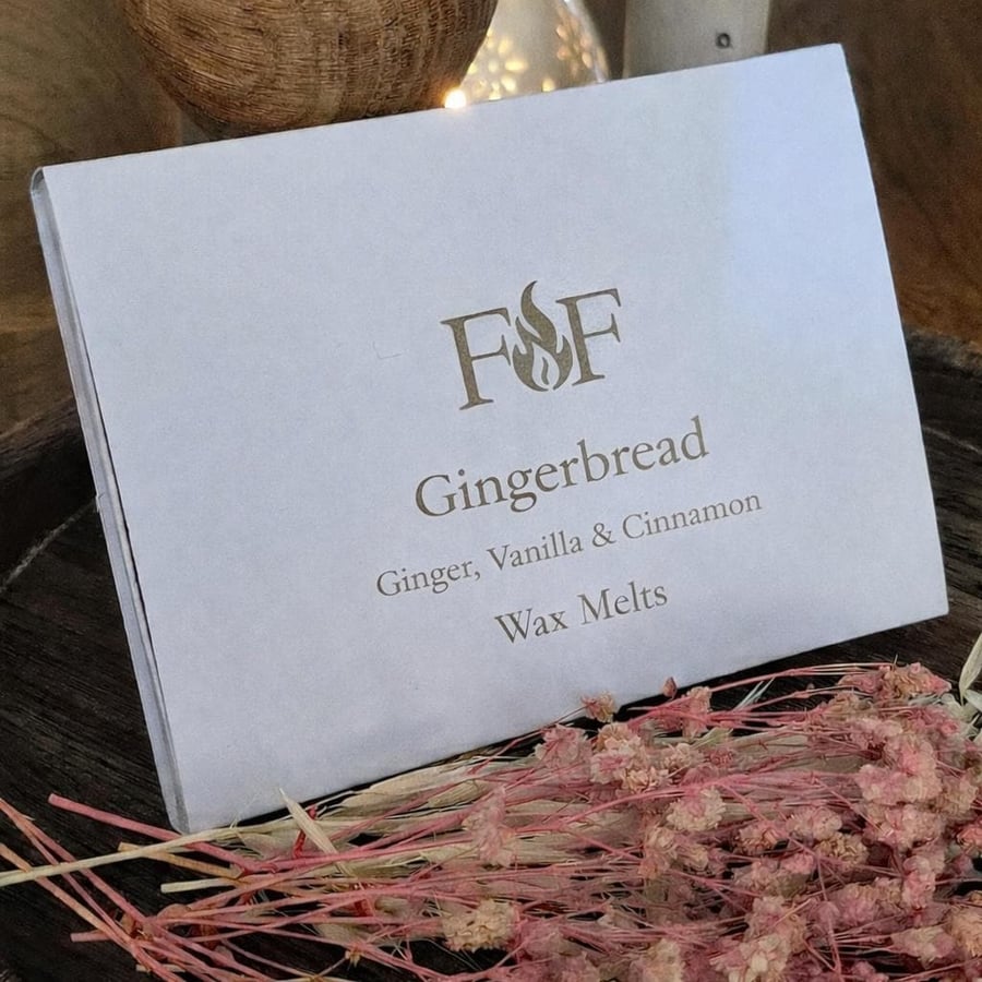 12 Ginger, Vanilla & Cinnamon Wax Melts - Plastic Free - Christmas Scent