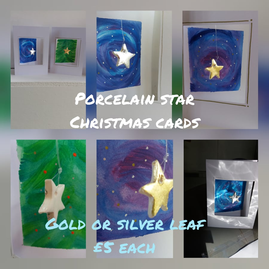 Porcelain star Christmas cards 