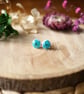 Real Flower Hypoallergenic Stud Earrings - Blue and White