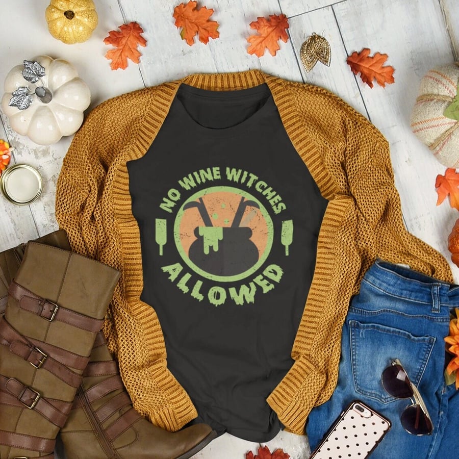 No Wine Witches Sober Halloween Shirt, Unisex sobriety shirt, Sobriety gift