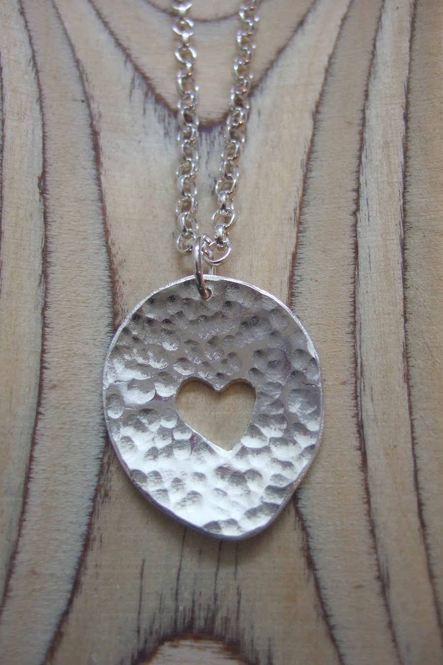 Sterling Silver Hammered Heart Nugget