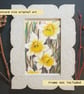 Yellow and white daffodils original drawing, small floral artwork, art