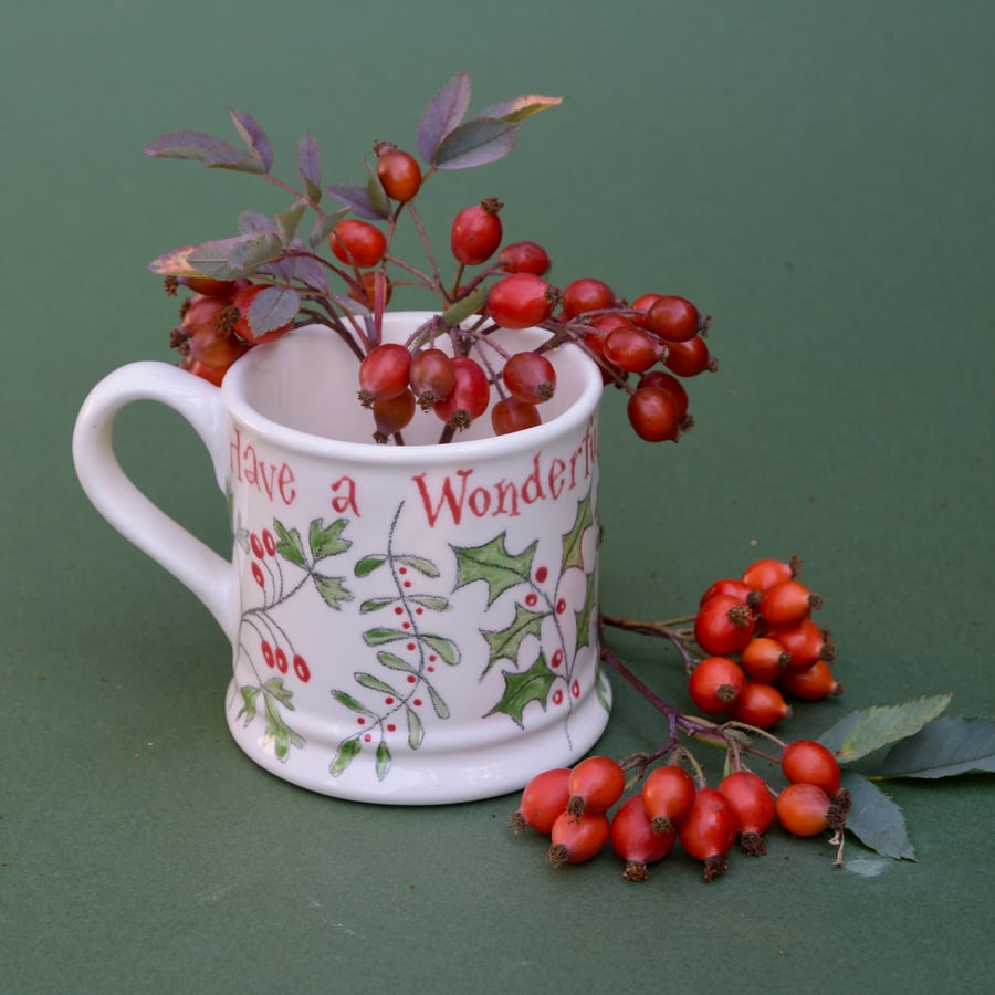 Winter Berries Country Mug - SALE