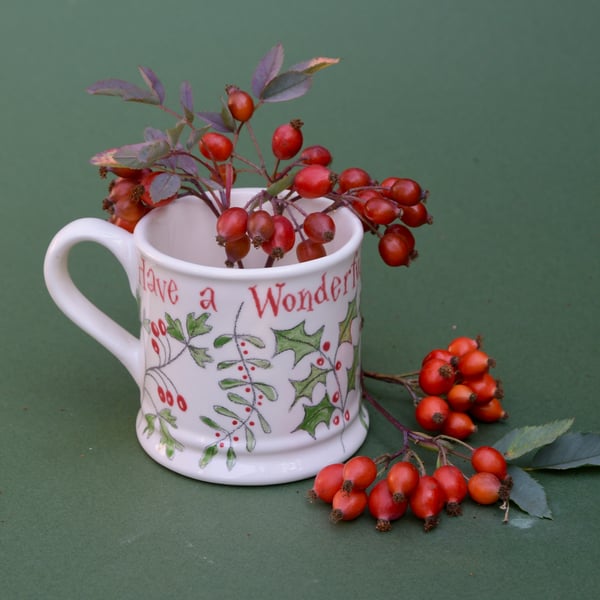 Winter Berries Country Mug - SALE