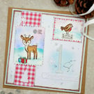 1st Christmas Card - baby - cards handmade postage stamp deer robin