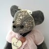 Azalea, Hand Embroidered Alpaca Artist Bear, Collectable Keepsake Teddy Bear