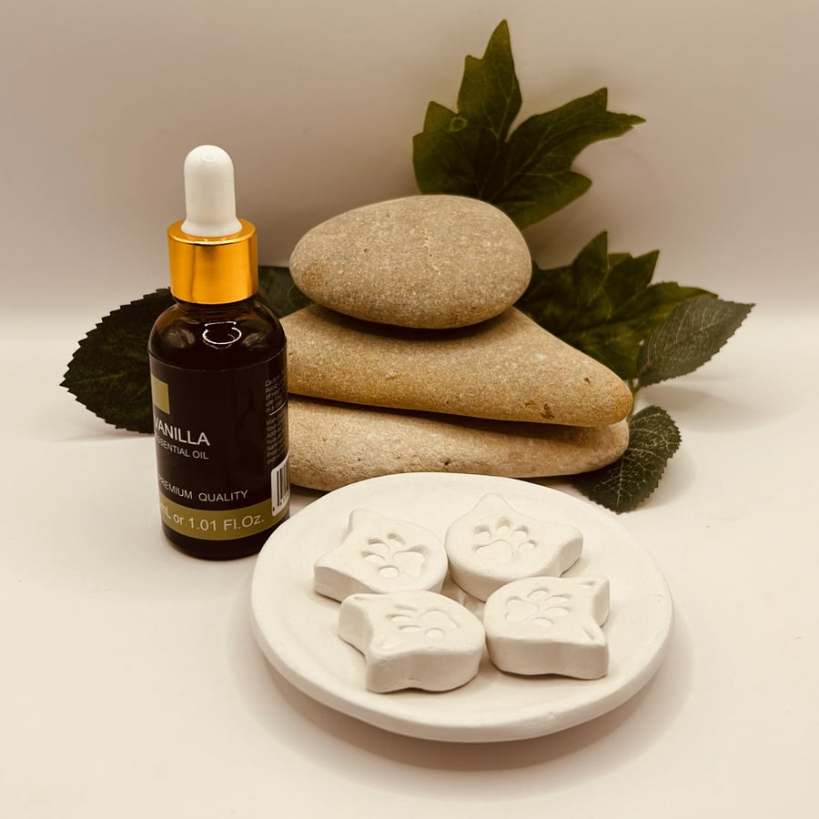 Clay Oil Diffuser Pebbles with Dish Decorated Aroma Stones: Echoes of Essence