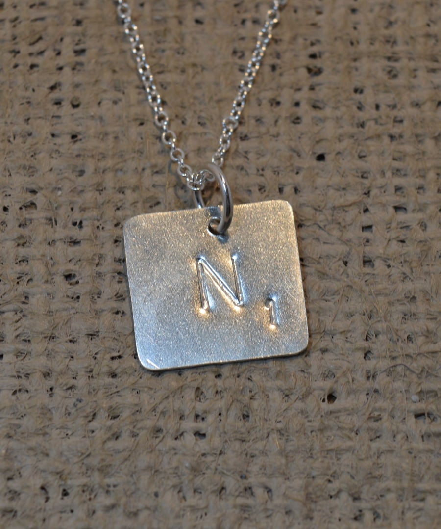 Sterling Silver Scrabble  Tile ( chain shown not included)