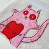 embroidered zombie kitten coin purse