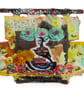 Surreal Abstract Female Portrait With Raven Artwork Eco-Friendly Assemblage Art
