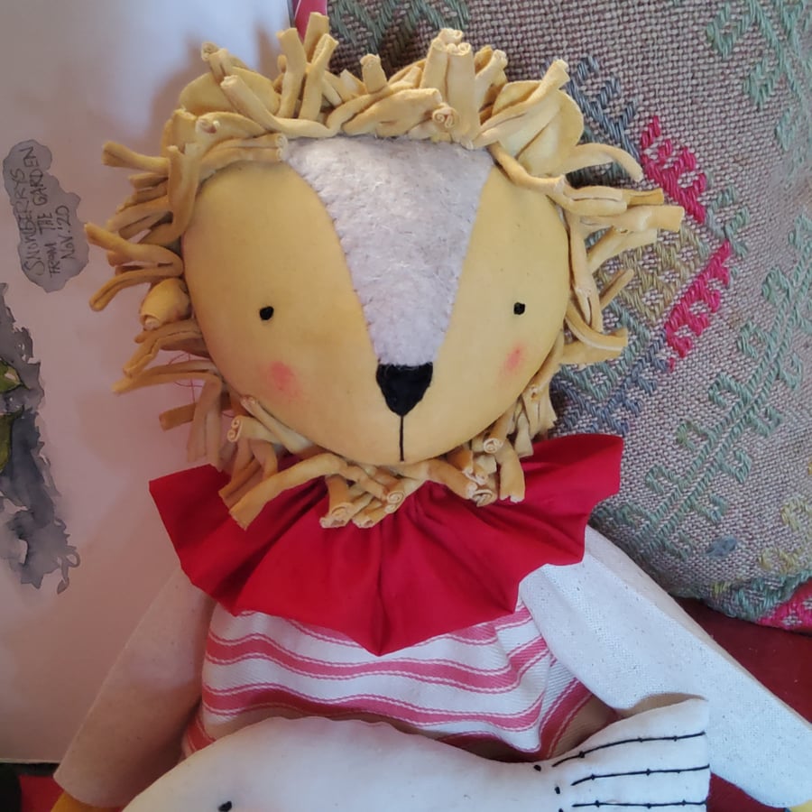 Lion and fish cloth art doll
