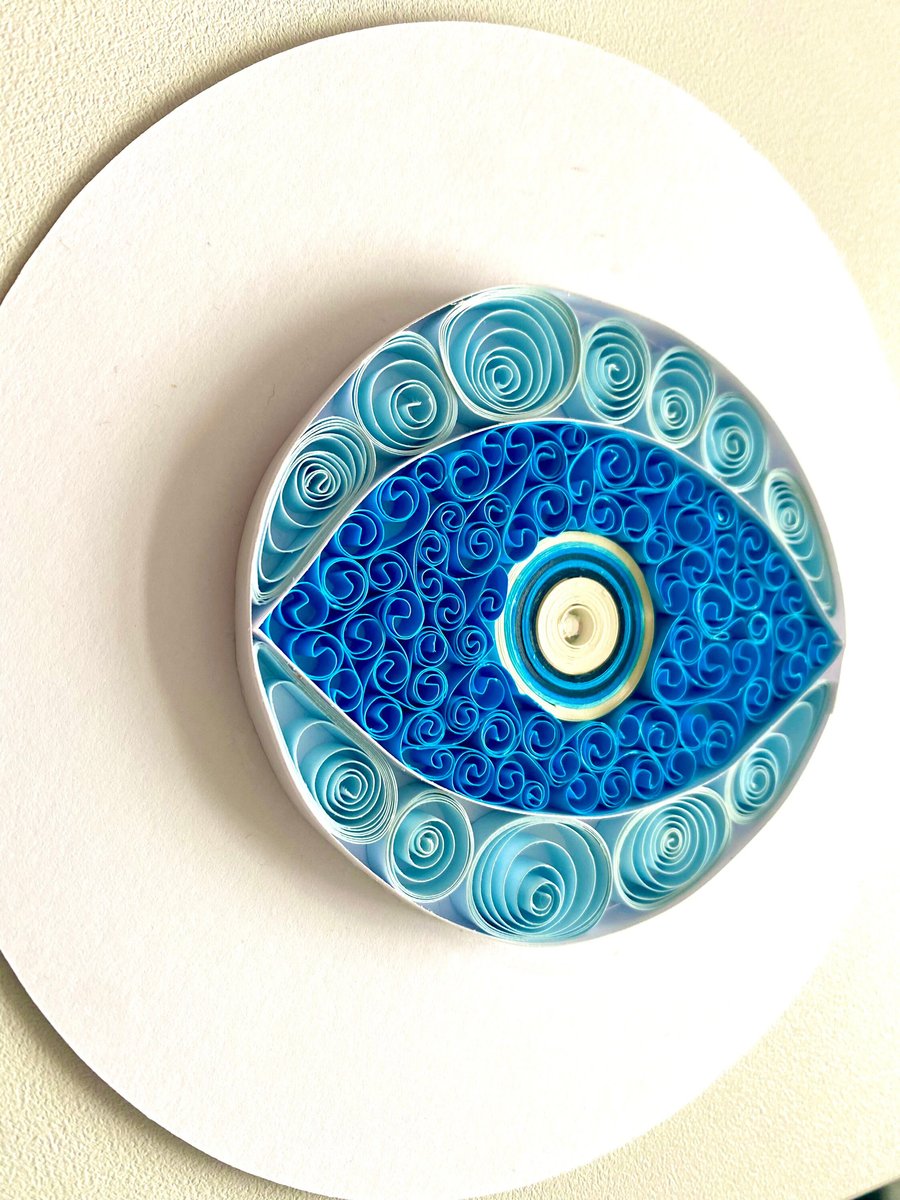 Quilled Greek evil eye Mati Shadow Box Frame Folksy