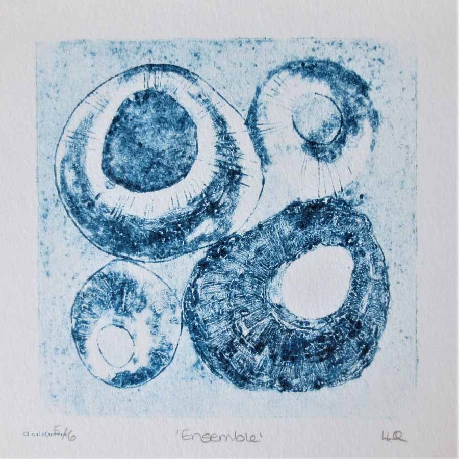 Limpet collagraph print no.5 of a varied edition of 6 seaside art