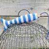 STRIPEY FISH - blue, aqua or red stripes, with lavender