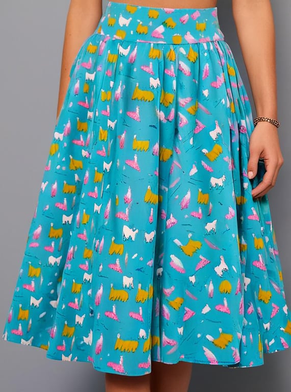 1950s Vintage Retro Rockabilly Circle Skirt Llamas  women's sizes 10-26 