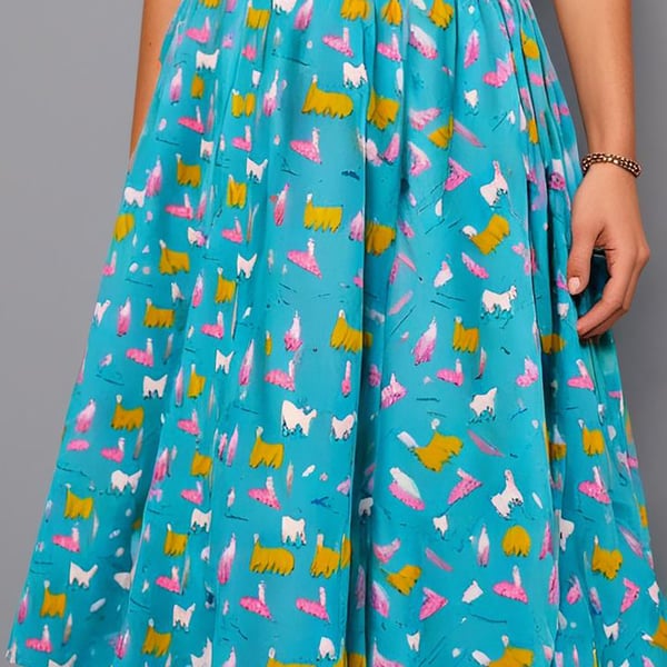 1950s Vintage Retro Rockabilly Circle Skirt Llamas  women's sizes 10-26 