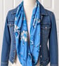 Beautiful Soft Blue Floral Infinity Scarf  - Image 7