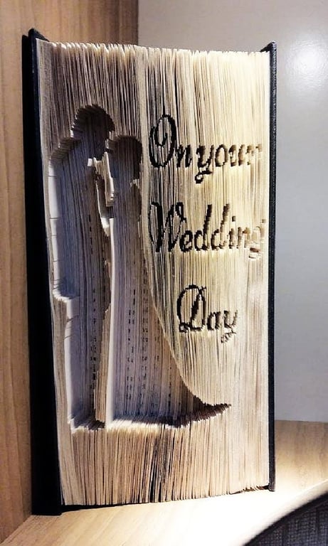 On your wedding day CUT & FOLD Book Folding Pattern - EMAILED PDF PATTERN